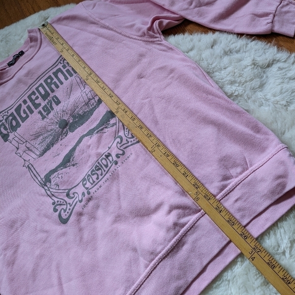 NASTY gal California graphic pullover sweatshirt pink medium - Picture 10 of 11